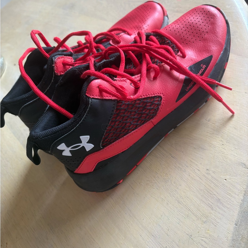 Under Armour Kids Red and Black Sneakers